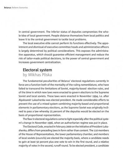 The Nature of Authoritarian Regime in Belarus: Electoral system